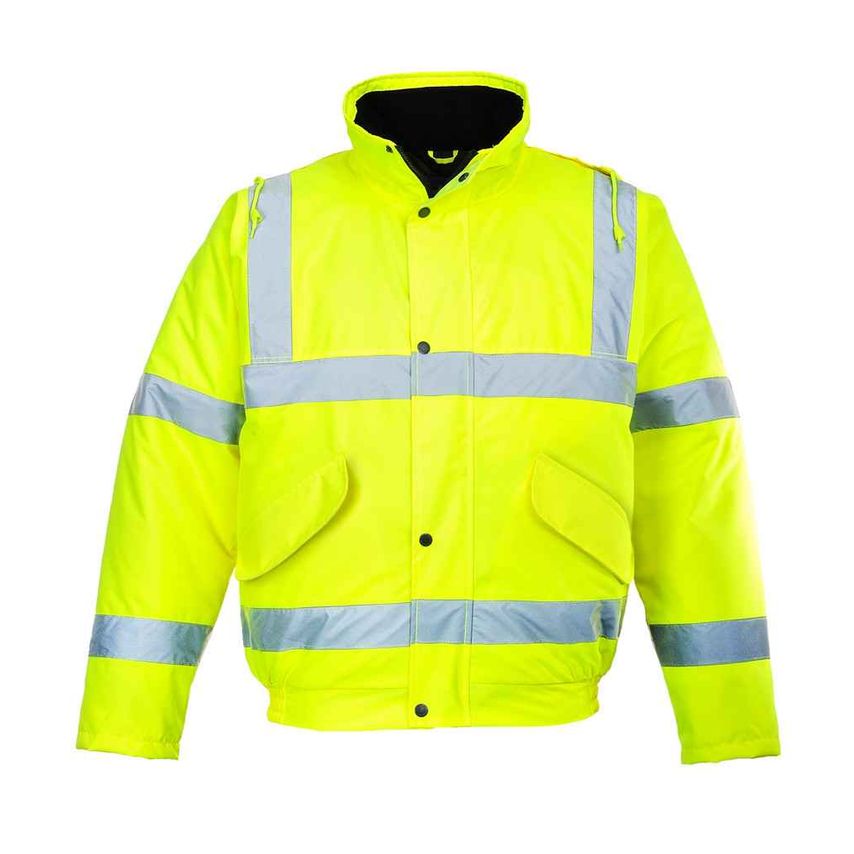 Portwest Hi-Vis Bomber Jacket Mens Yellow - PW001 YEL M
