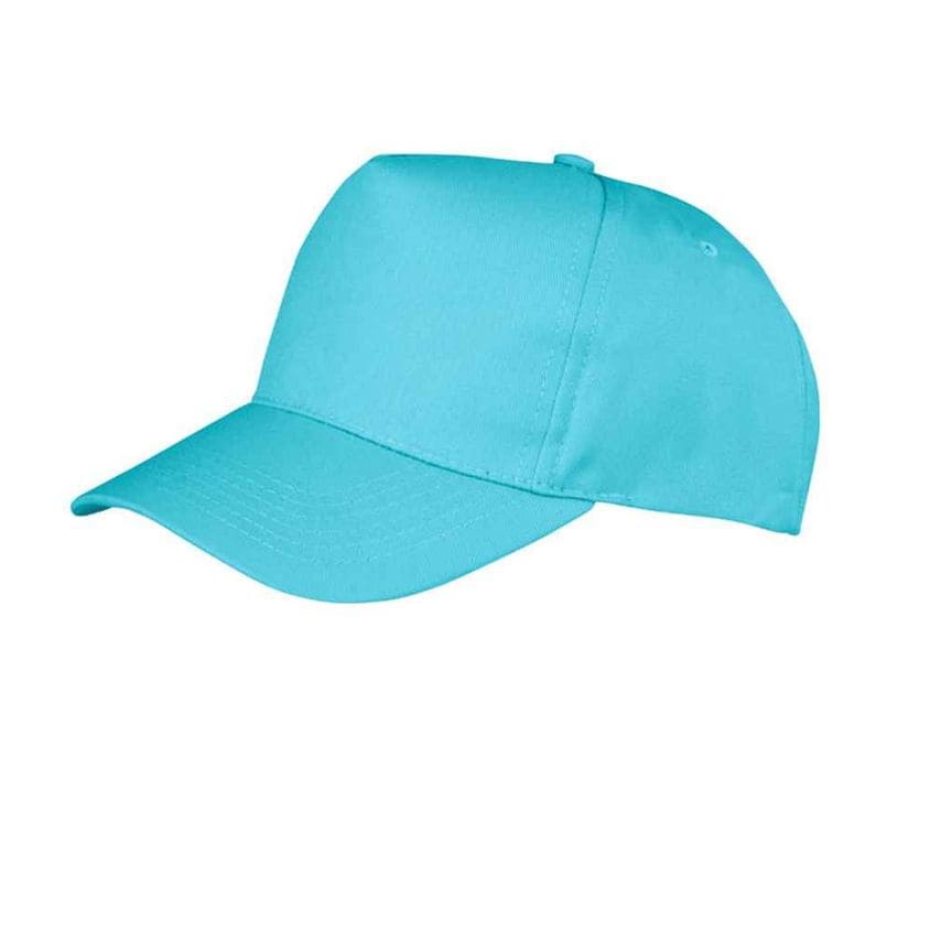 Result Result Boston 5 Panel Printers Cap Aqua - RC084 AQA ONE