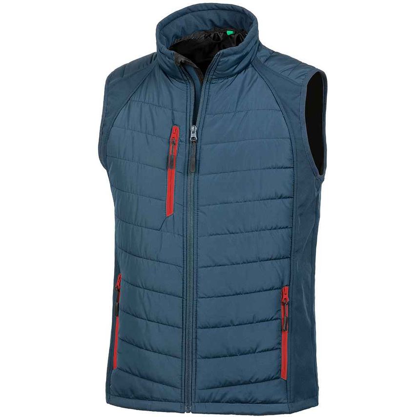 Result Compass Padded Gilet Mens Navy/Red - RS238 NV/RD S
