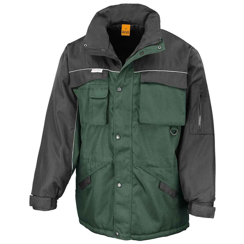 Result Heavy Duty Combo Coat Mens Bottle Green/Black - RS72 BO/BK M