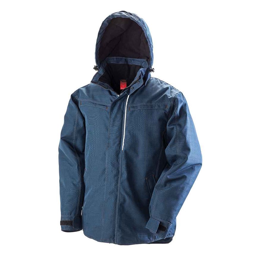 Result Denim Texture Rugged Jacket Mens Navy - RS326 NAV XS