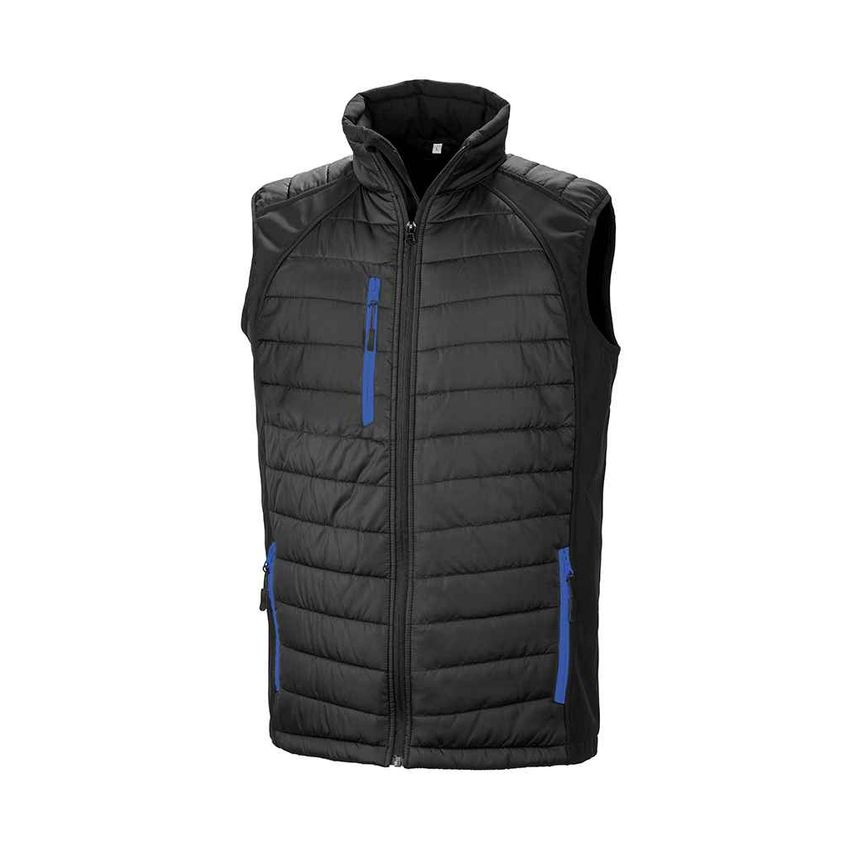 Result Compass Padded Gilet Mens Black/Royal Blue - RS238 BK/RY M