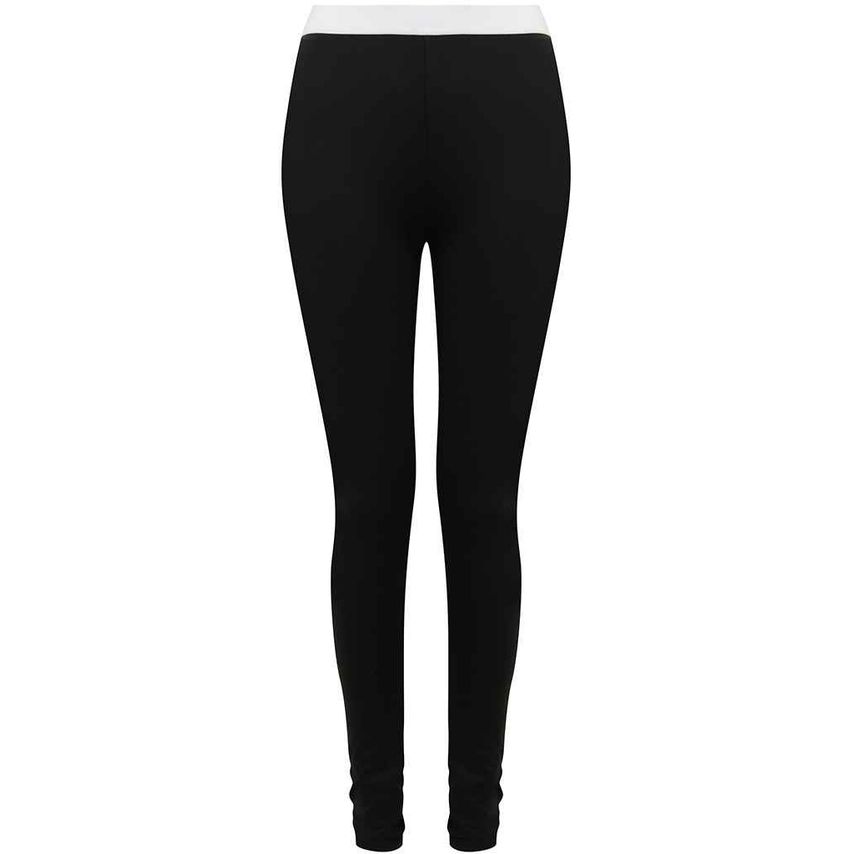 SF Ladies Fashion Leggings Ladies Black/White - SK426 BK/WH XS