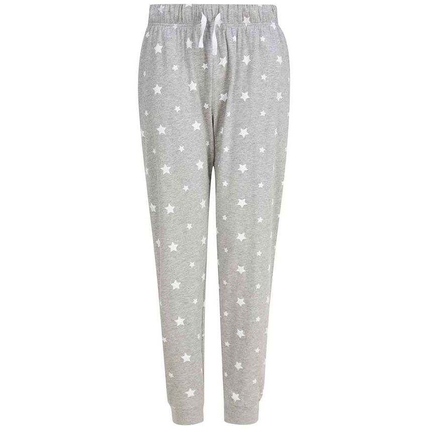SF Unisex Cuffed Lounge Pants Mens Heather Grey/White Stars - SF86 HE/WH XL