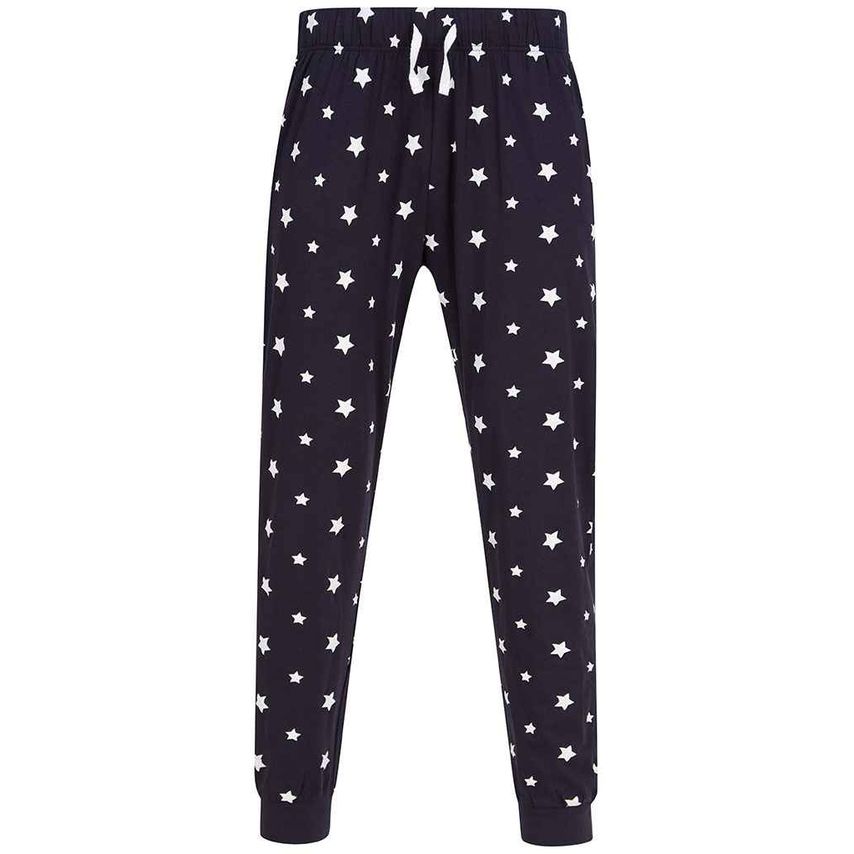 SF Unisex Cuffed Lounge Pants Mens Navy/White Stars - SF86 NV/WH S