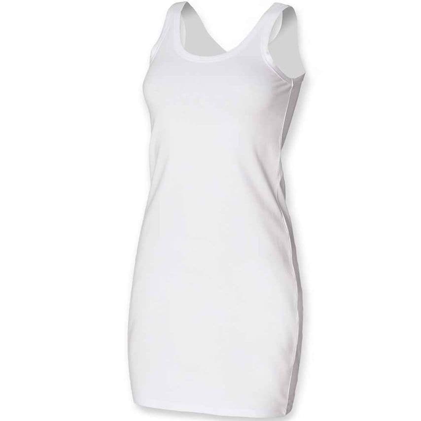 SF Ladies Tank Dress Ladies White - SK104 WHI S