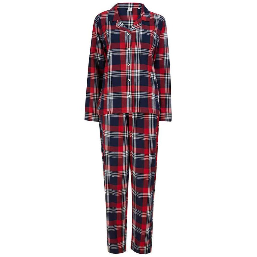 SF Ladies Tartan Lounge Set Ladies Red/Navy - SK74 RD/NV XS