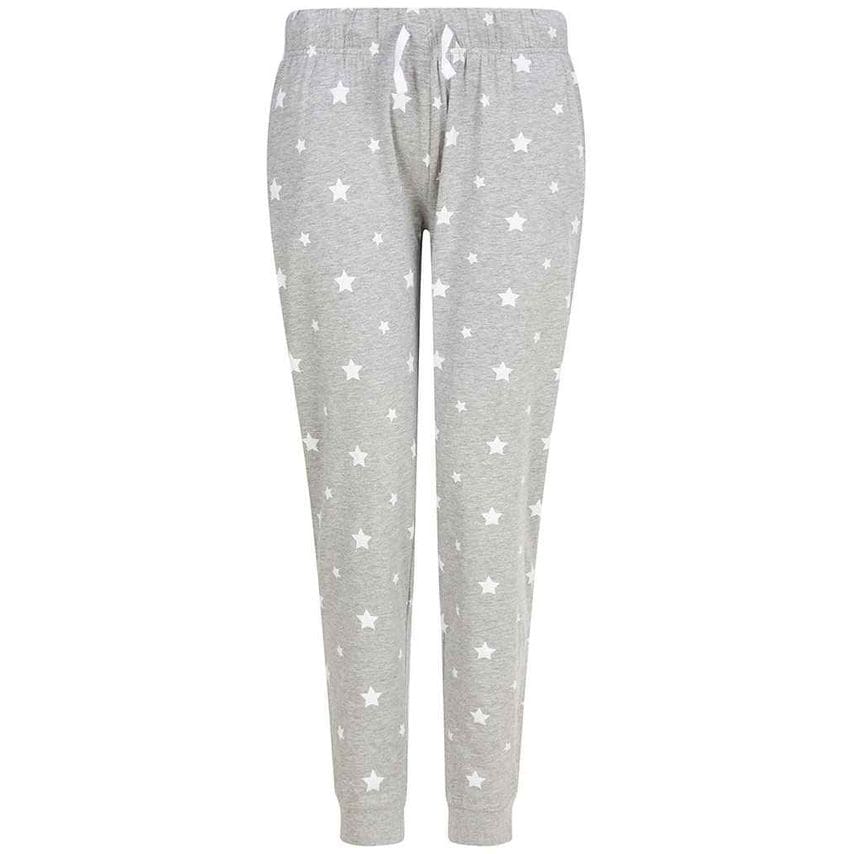 SF Ladies Lounge Pants Ladies Heather Grey/White Stars - SK85 HE/WH L