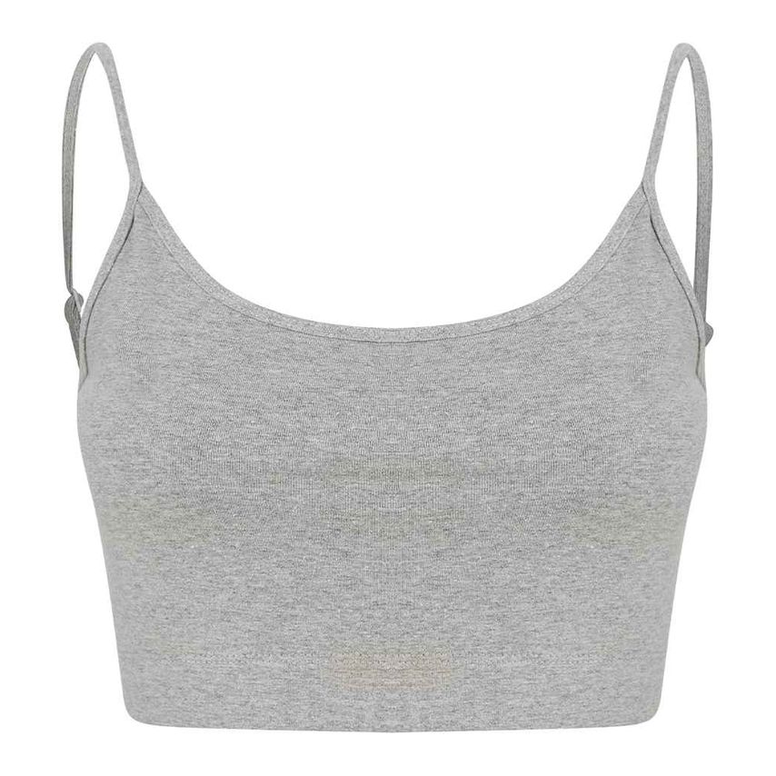 SF Ladies Sustainable Fashion Cropped Cami Vest Top Ladies Heather Grey - SK230