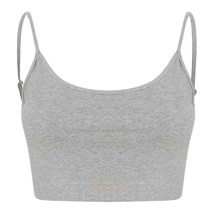 SF Ladies Sustainable Fashion Cropped Cami Vest Top Ladies Heather Grey - SK230
