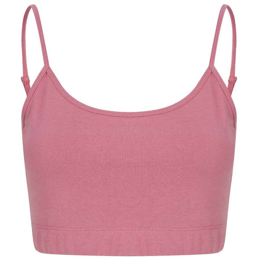 SF Ladies Sustainable Fashion Cropped Cami Vest Top Ladies Dusky Pink - SK230 DP