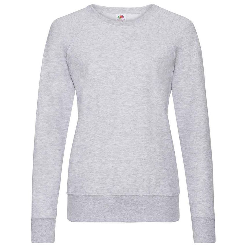 Fruit Of The Loom Lady Fit Lightweight Raglan Sweatshirt Ladies Heather Grey - S