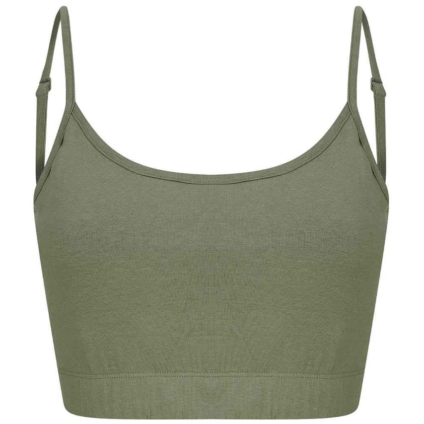 SF Ladies Sustainable Fashion Cropped Cami Vest Top Ladies Khaki - SK230 KHA XXL