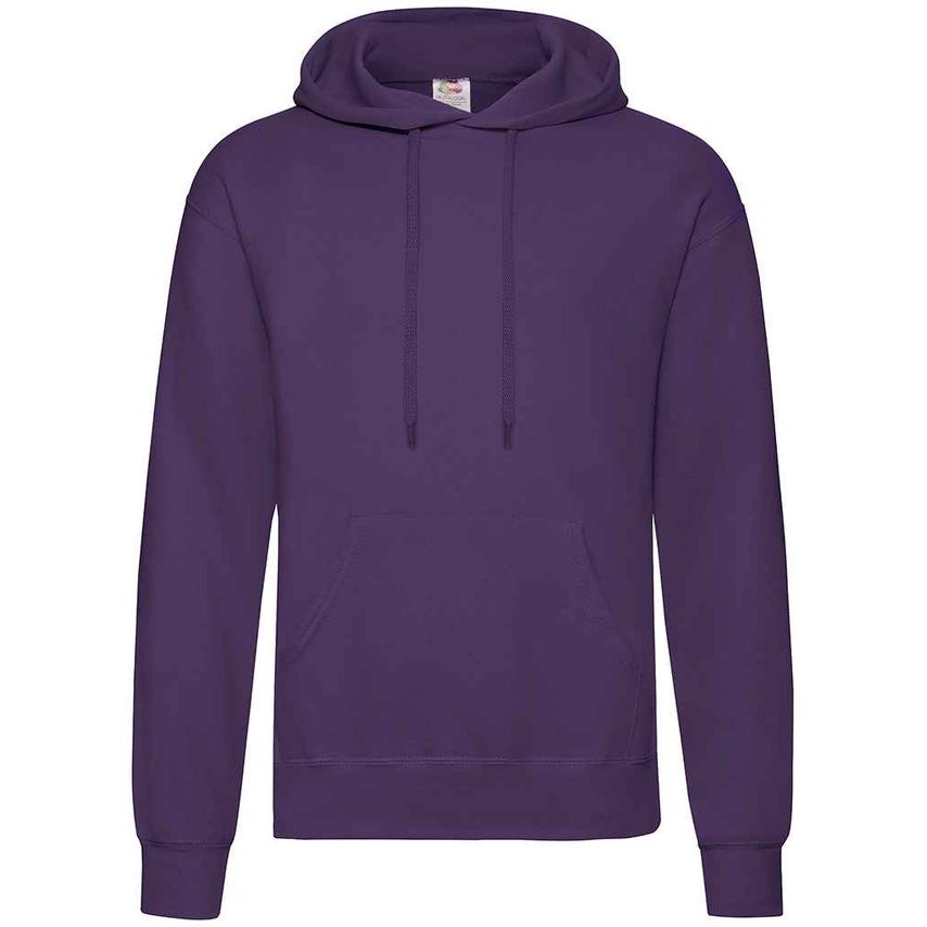 Fruit Of The Loom Classic Hooded Sweatshirt Mens Purple - SS14 PUR L