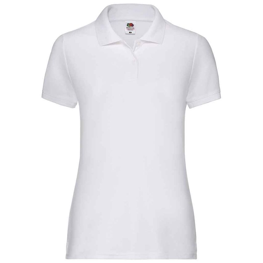 Fruit Of The Loom Lady Fit Piqu Polo Shirt Ladies White - SS86 WHI L