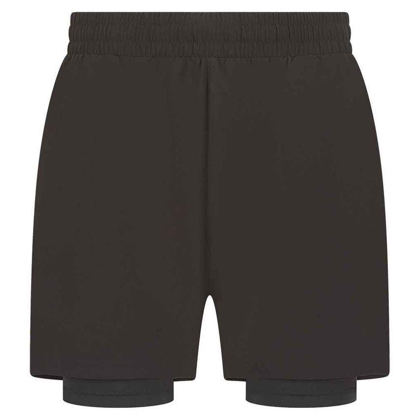Tombo Double Layer Sports Shorts Mens Black/Black - TL615 BK/BK M