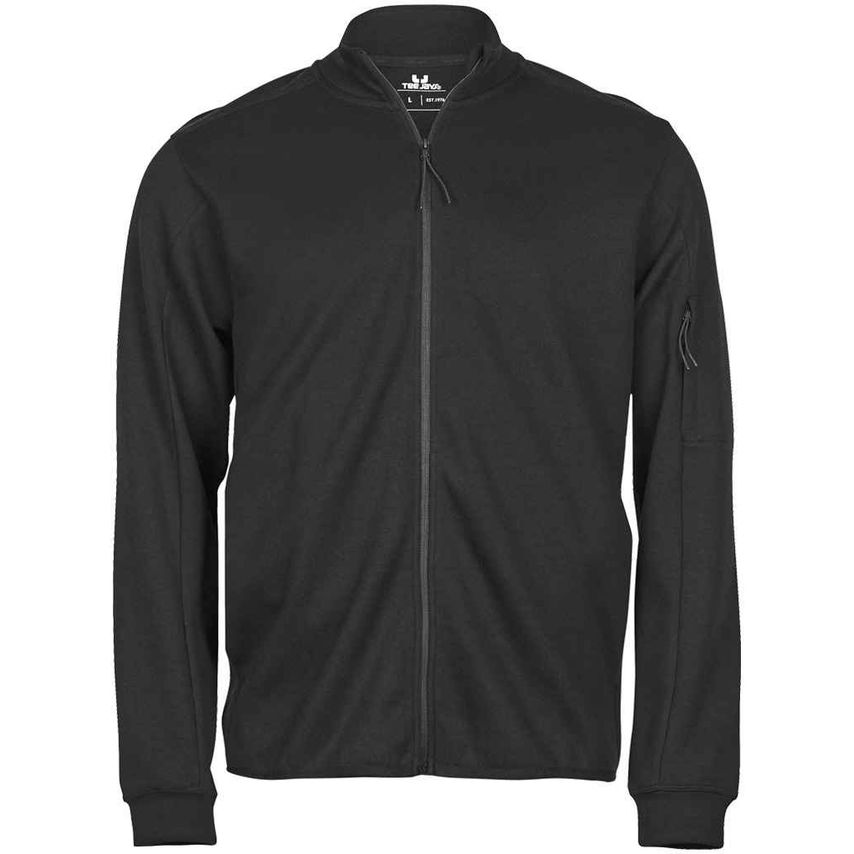 Tee Jays Athletic Full Zip Sweat Cardigan Mens Black T5704 Black L