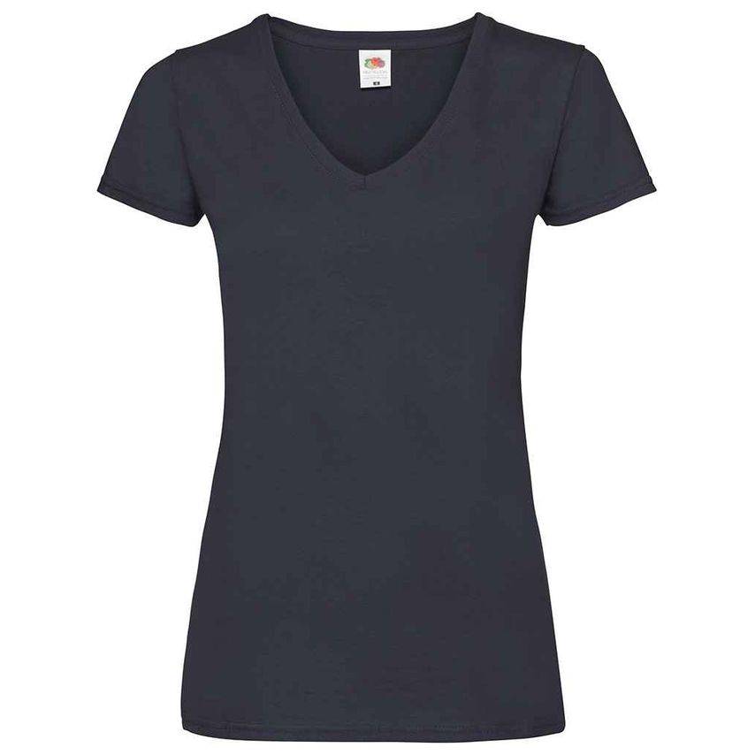 Fruit Of The Loom Lady Fit Value V Neck T-Shirt Ladies Deep Navy - SS702 DNA XL