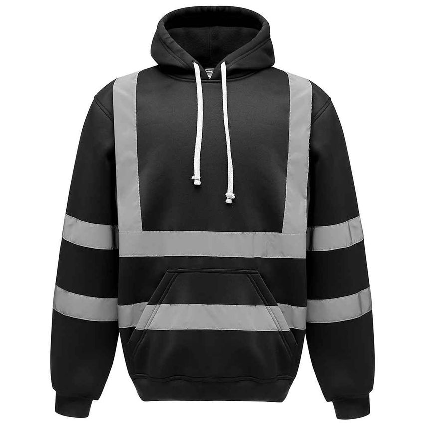 YOKO Hi-Vis Pull over Hoodie Mens Black YK031 Black XL