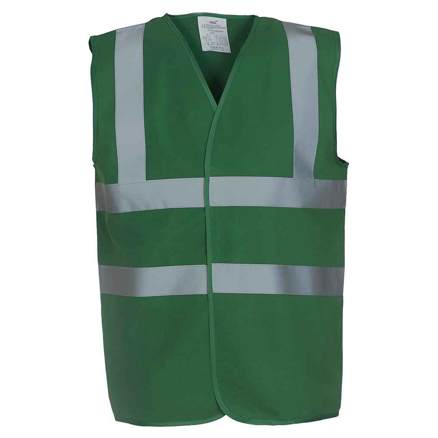 YOKO Hi-Vis Two Band and Braces Waistcoat Mens Paramedic Green - YK102 PCG S