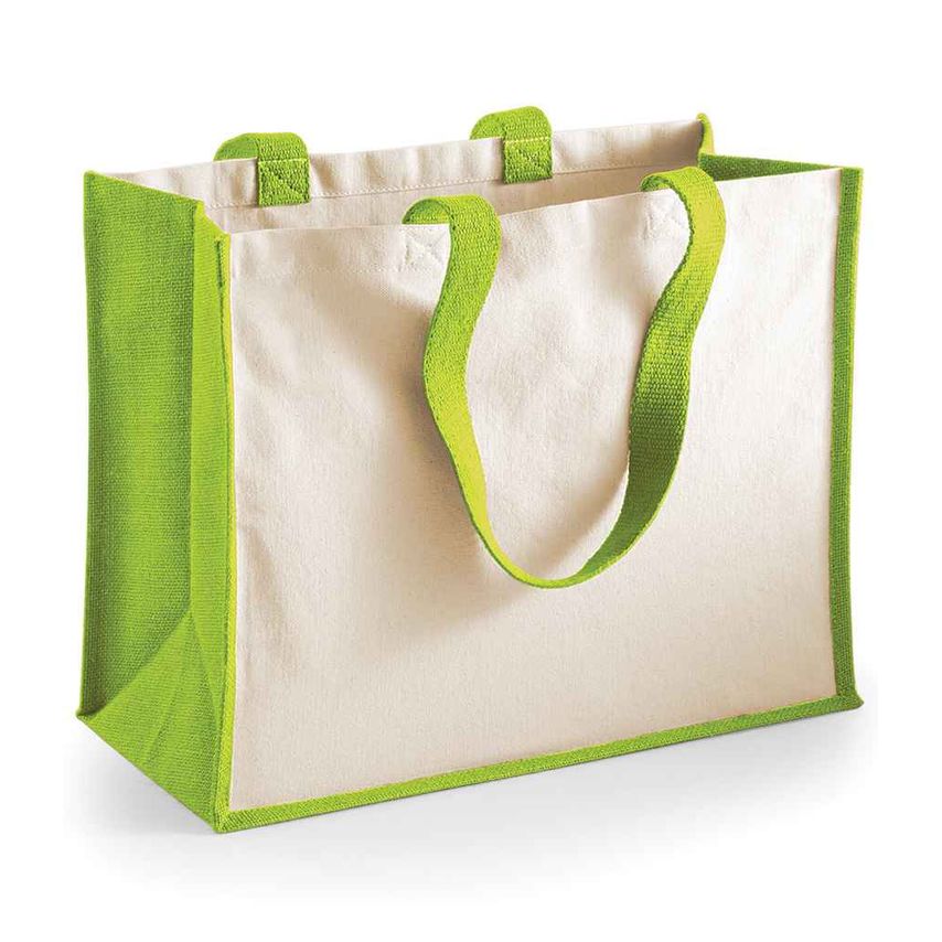 Westford Mill Printers Jute Classic Shopper Apple Green - W422 APL ONE