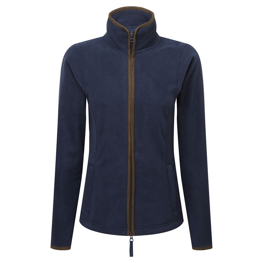 Premier Women S Artisan Fleece Jacket Navy/Brown L