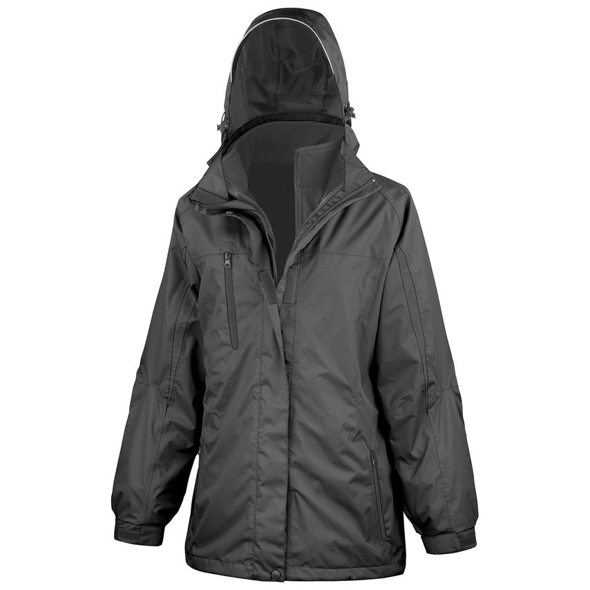 Result Women's 3-in-1 Journey Jacket with Softshell Inner Black/Black M