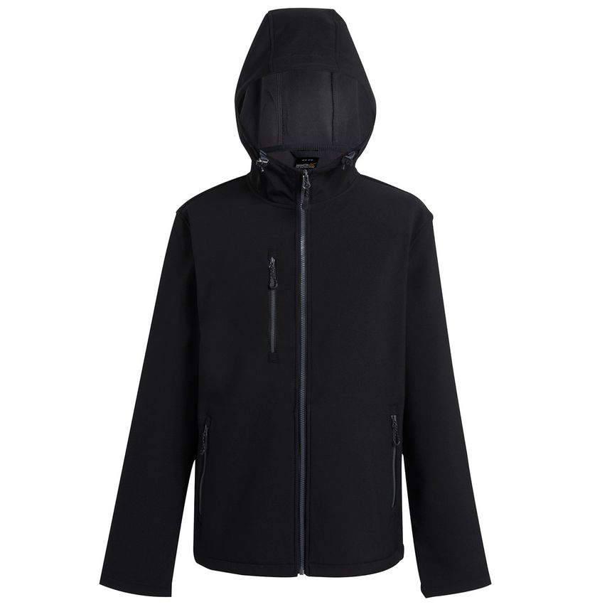 Regatta Professional Navigate 2-Layer Hooded Softshell Jacket Black/Seal L