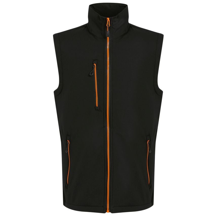Regatta Professional Navigate 2-Layer Softshell Bodywarmer Black/Orange Pop 3XL