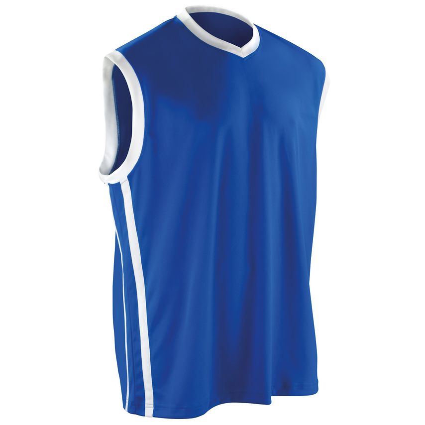 Spiro Basketball Quick-dry Top Royal/White M