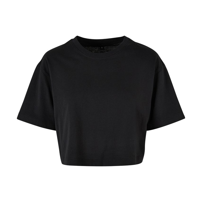 Build Your Brand Women S Short Oversized Tee Black XL
