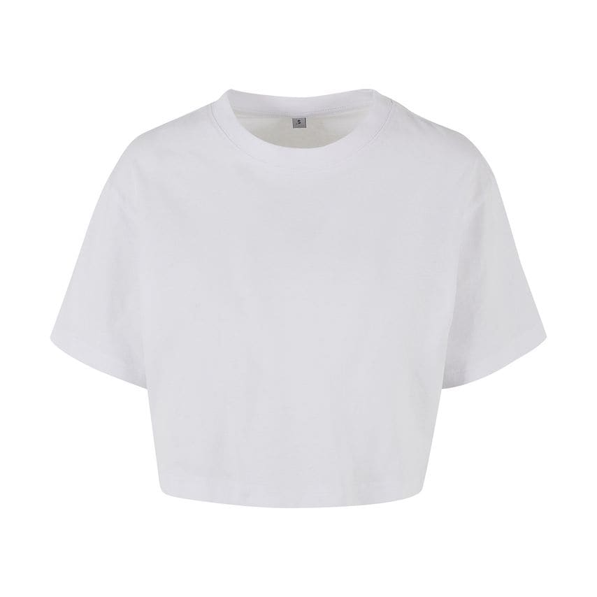 Build Your Brand Women S Short Oversized Tee White S