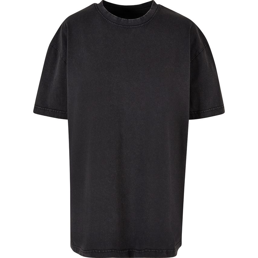 Build Your Brand Women S Oversized Acid Wash Tee Black S