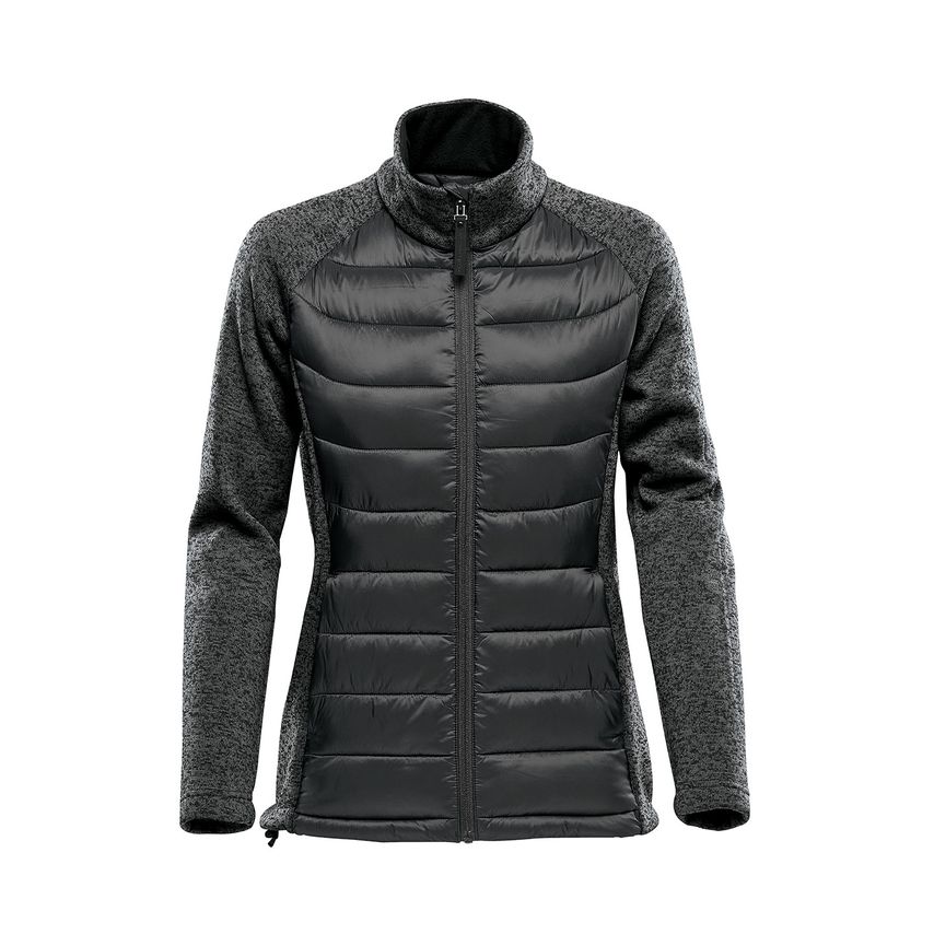 Stormtech Women S Narvik Hybrid Jacket Black/Dolphin Heather XL