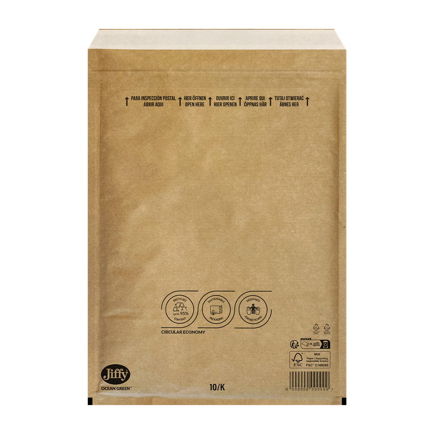 Jiffy Ocean Green Uncoated Bubble Mailer - Brown - OG7 - 350mm x 470mm Pack of 1