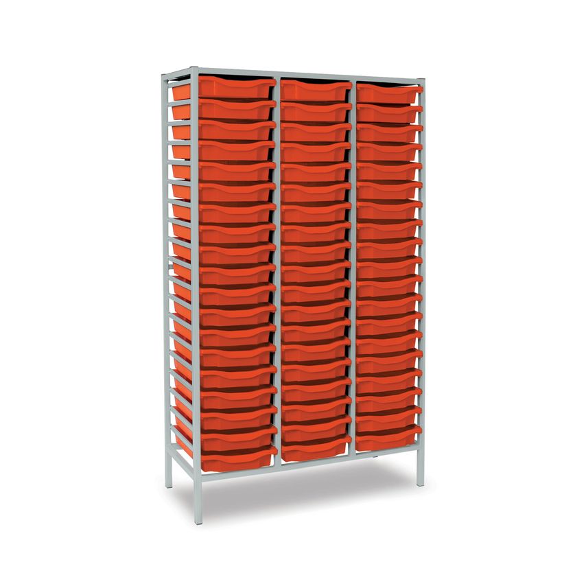 Monarch 57 Tray Tall Triple Metal Storage Frame (3 Columns of 19) Static, Grey F