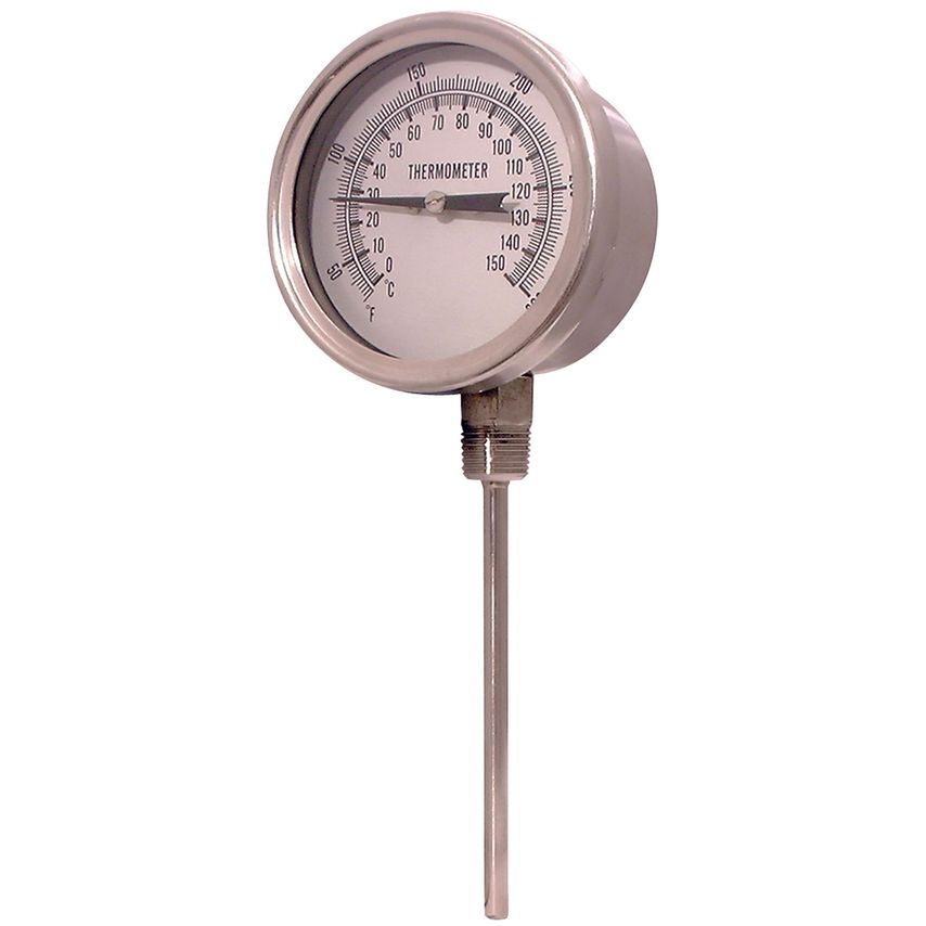 1/2inBSP 100mm Bttm Entry Temp Gaug 0-60C - 2052-8907