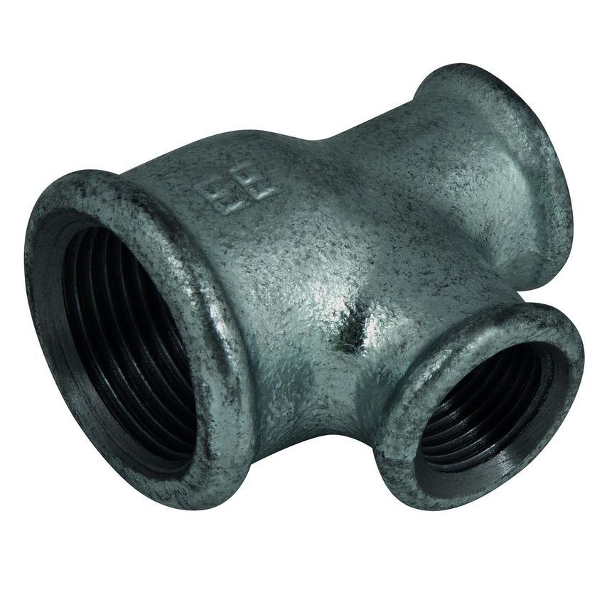EE Galvanised Tee Reducing on Run and Branch 1.1/2in x 1in x 1.1/4in - EEMI30C11