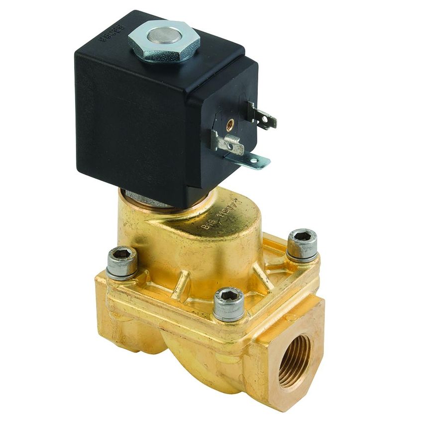 ACL 1/2in BSPP 2/2 Normally Closed Brass Solenoid Valve 24V dc - E119DV12/1/521