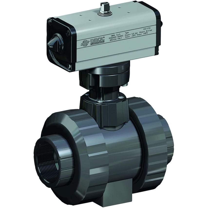 DN25 PVC Ball Valve Pneu.actuation - D613H086