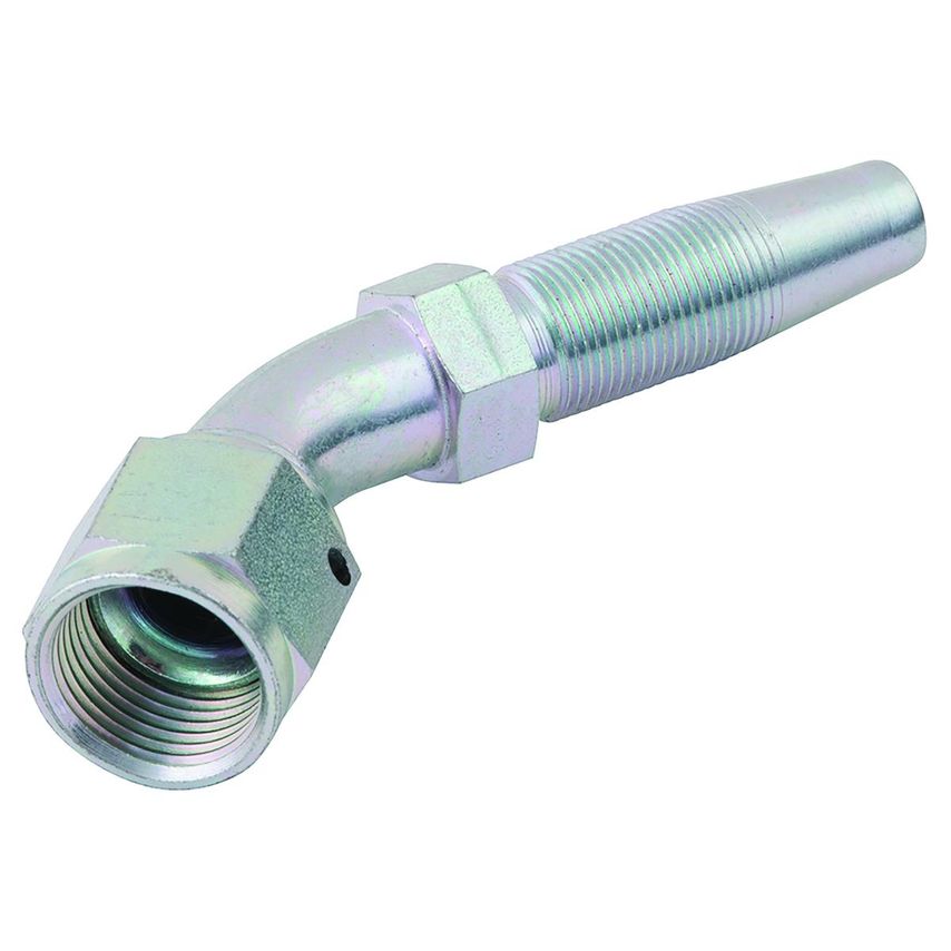Danfoss Waltech 1/2in Sae/jic Female x 6.4mm Hose ID Reusable 45 Elbow - G185297