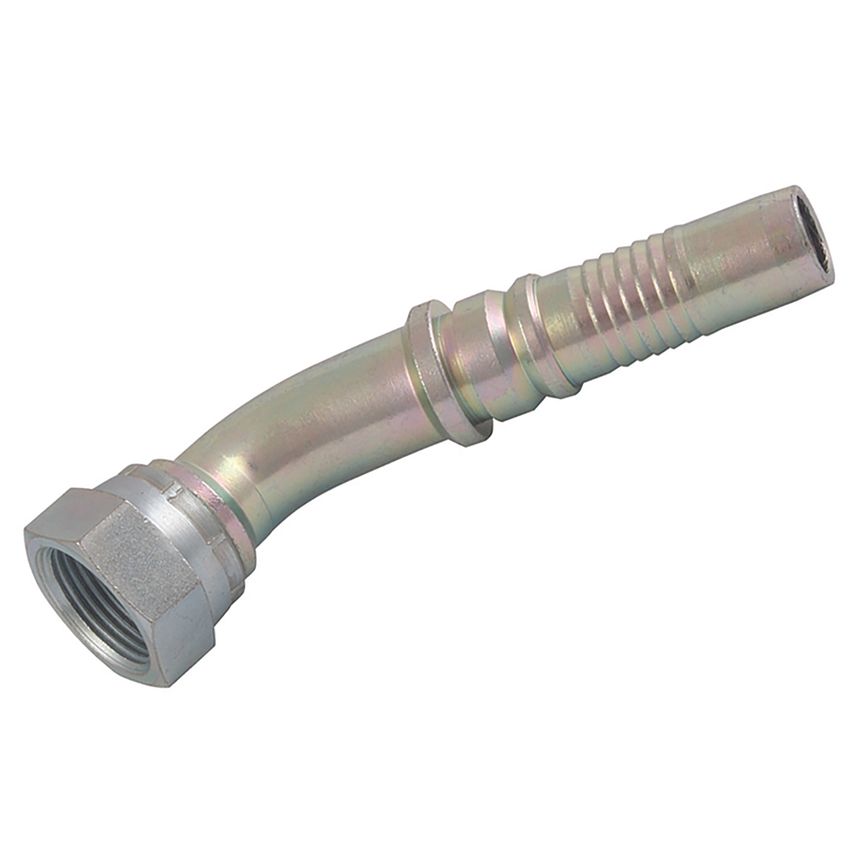 FT Pro 3/4in BSP Female Interlock 45 Swept Elbow 3/4in Hose ID - JMBSPF45-12-12C