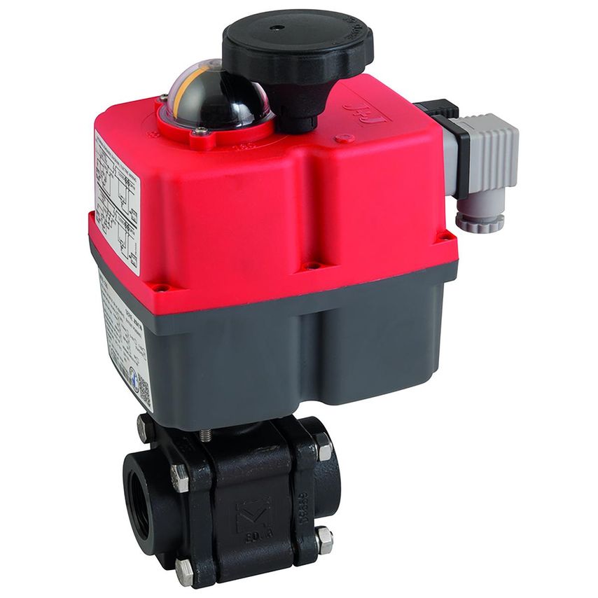 J+J 1 Inch Nbbw Carbon Steel 3 Piece Fsas Ball Valve With J4CS20 Manual Actuator