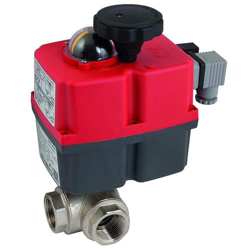 J+J 1.1/2in BSP Brass 3-Way Ball Valve F/W J4CS35 Manual Actuatoruator - S35 107