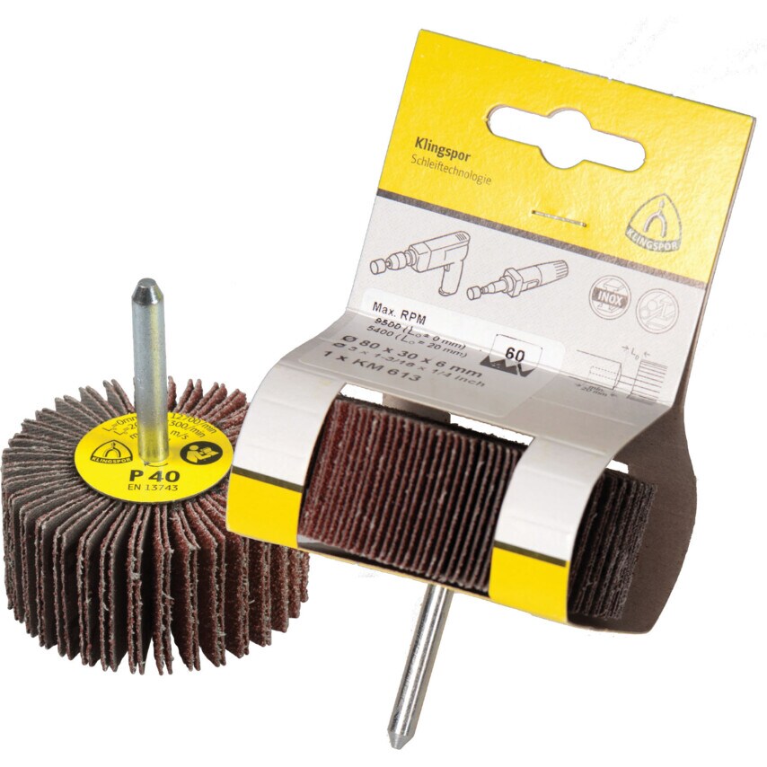 Klingspor KM613 Small Spindle Mop 50X30X6mmP40 (Pack of 10)