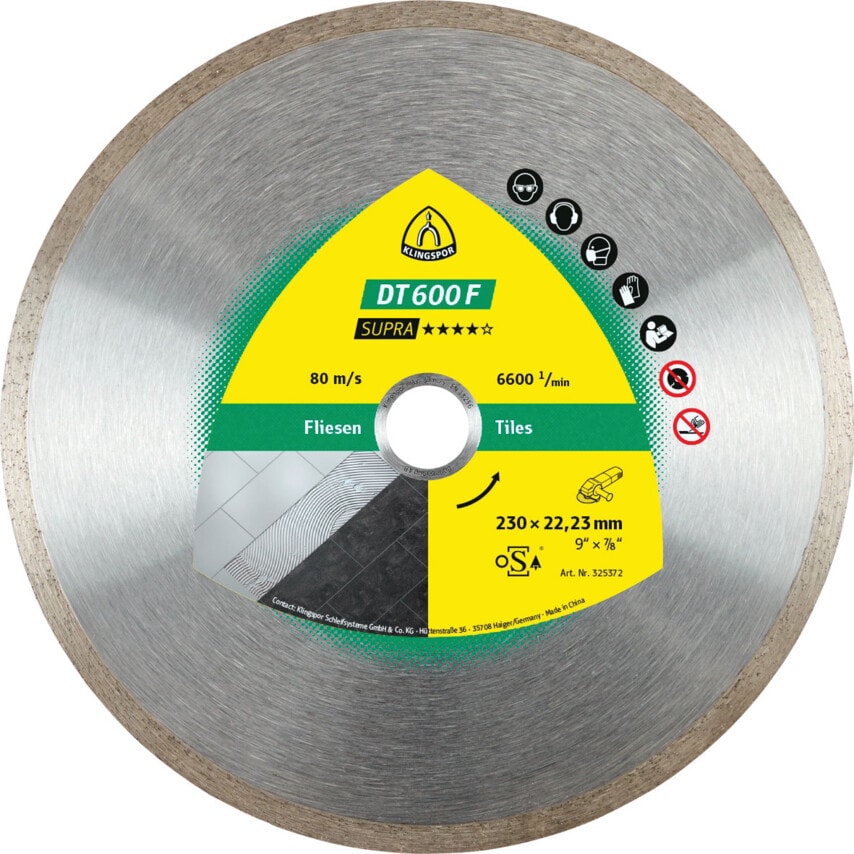 Klingspor DT600F Diamond Blade 230X1.9X22.23mm