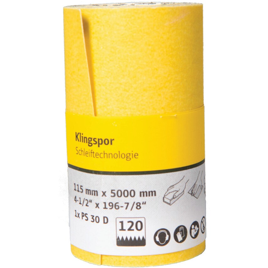 Klingspor Retail Pack PS30D Paper Roll 115X5000mm P120- you get 10