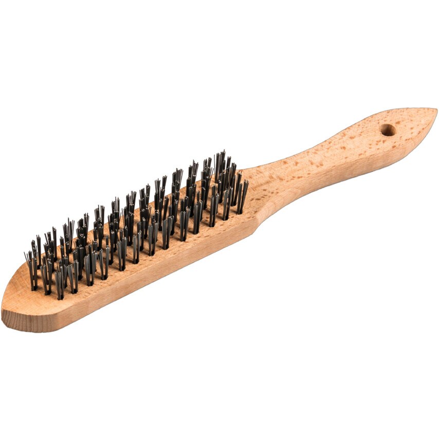 Klingspor BH600 Hand Brush with Wooden Handle 125X25X290mm 0.3 SS (Pack of 12)
