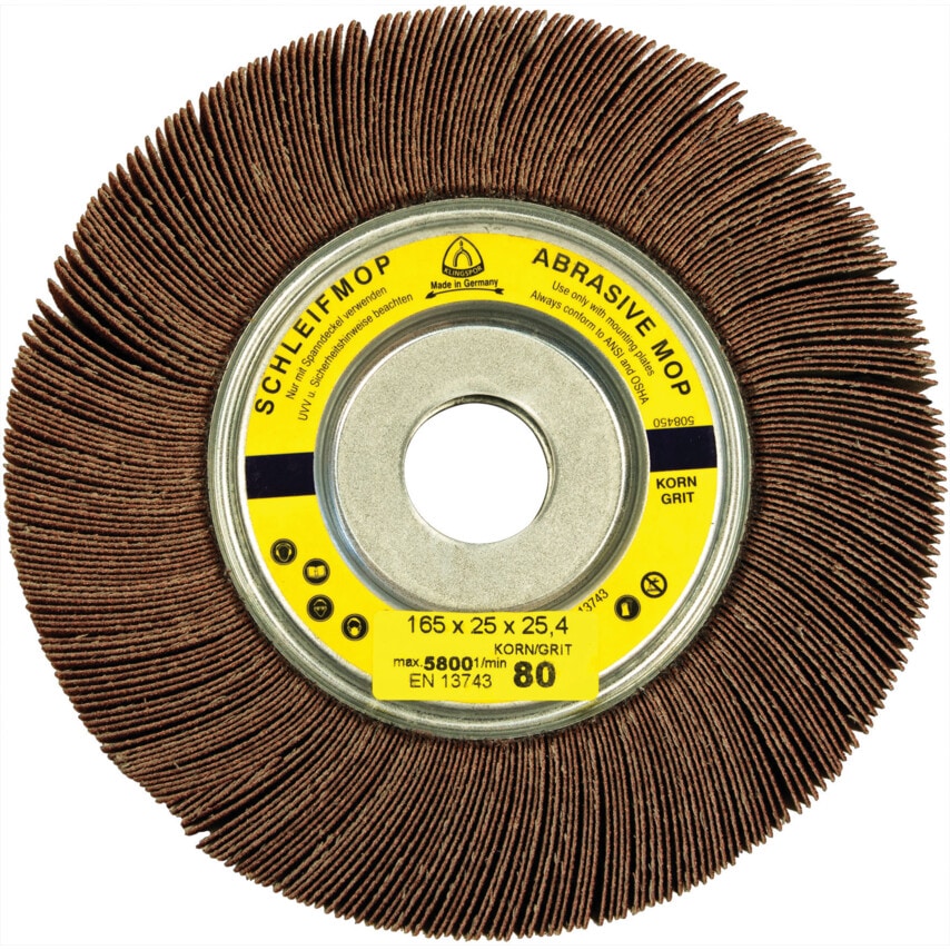 Klingspor SM611W Abrasive Mop Wheel - 165x25x25.4mm P80 (Pack of 5)