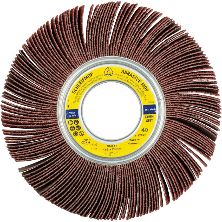 Klingspor SM611 Abrasive Mop Wheel - 140x50x21mm P120 (Pack of 3)